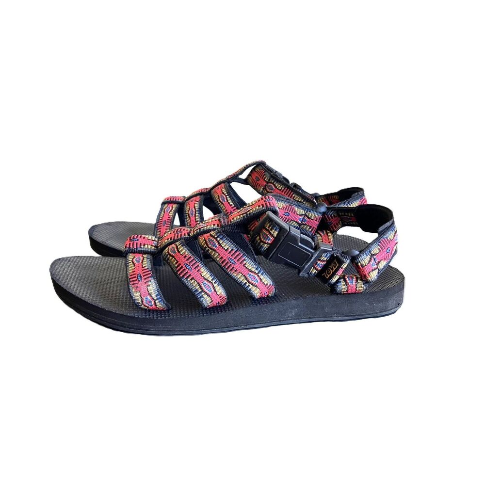 Teva Womens Size 9 Strappy Sport Sandals Red Blue Yellow Multi